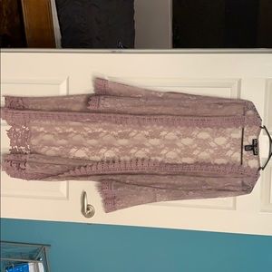 A pink lace duster top- fancy Kimono